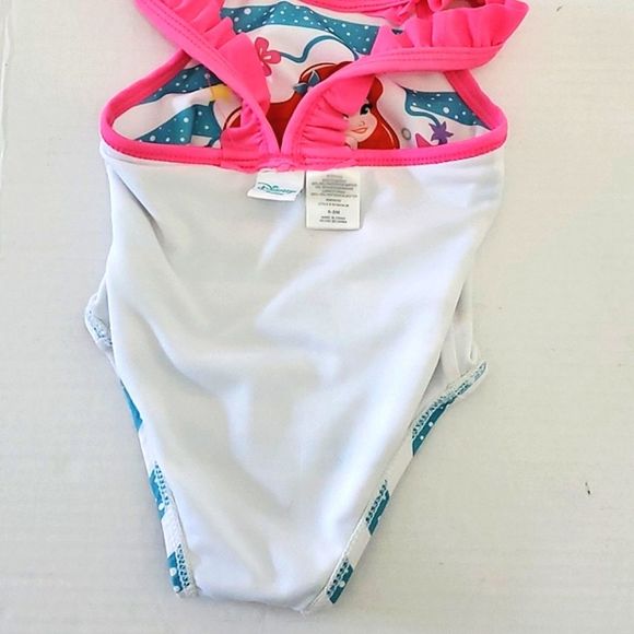 Disney Little Mermaid Striped Baby One Piece Swimsuit - Picture 5 of 7